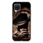 Coque renforc�e pour samsung galaxy a12 cow boy chapeau