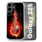 Coque renforc�e pour samsung galaxy s25 musique guitare electrique