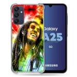 Coque renforc�e pour samsung galaxy a25 5g musique bob marley color