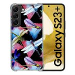 Coque renforc�e en verre tremp� pour samsung galaxy s23 plus animal libellule