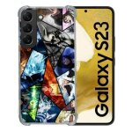 Coque renforc�e en verre tremp� pour samsung galaxy s23 manga bleach pele mele