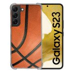 Coque renforc�e en verre tremp� pour samsung galaxy s23 sport ballon basket