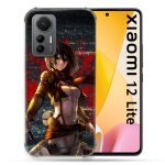 Coque renforc�e en verre tremp� pour xiaomi 12 lite manga attaque titans mikasa
