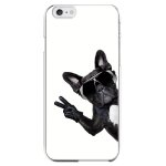 Coque rigide pour apple iphone 6 plus avec impression motifs chien a lunettes su