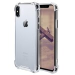 Coque rigide en cristal pour iphone x avec panneau arri�re transparent et coins renforc�s sur pare - ...
