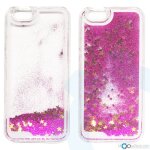 Coque rigide avec liquides contenant �toiles et paillettes rose iphone 5c