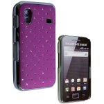 Coque rigide matelass�e violet toucher gomme avec aspect diamants iphone 4s