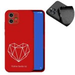 Coque rouge oppo reno 2z coeur blanc personnalisee