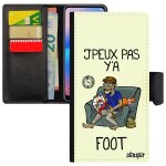 Coque pour s10 simili cuir portefeuille j'peux pas y'a foot blanc texte je supporter drole football etui ...