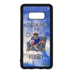 Coque s10e silicone j'peux pas y'a rugby texte telephone je bleu dessin comique antichoc humour etui ...