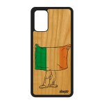 Coque pour s20 + plus en bois silicone drapeau irlande irlandais euro smartphone basket football jo rugby ...