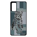 Coque pour s20 fe silicone chat mignon de luxe tribal chaton tigr smartphone metal gris housse ethnique ...