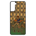 Coque s21 + plus en bois silicone j'peux pas je geek bande dessin�e 4g humour jpeux original console ...