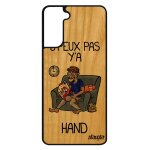 Coque s21 fe bois silicone j'peux pas y'a handball drole gris jpeux cover comique texte portable je sm ...