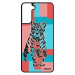 Coque pour s21 silicone chat cube petit dessin azteque tribal mobile homme animaux chaton mignon fantaisie ...
