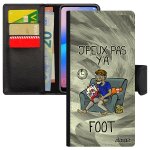 Coque s23 + plus rabat j'peux pas y'a foot pochette je gris texte humoristique etui humour case football ...