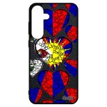Coque s24 + plus silicone drapeau tibet tibetain dessin mobile coeur noir bouddhisme asie zen i love ...