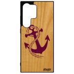 Coque s24 ultra en bois silicone ancre femme de bateau ray� violet marini�re case smartphone n�ud corde ...