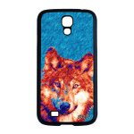 Coque s4 en silicone loup gt - i9505 dessin rouge telephone metal smartphone bumper predateur etui noir ...