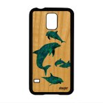 Coque pour s5 bois naturel silicone dauphin tpu sm - g900f de protection bumper animal marsouin marin ...