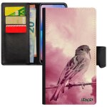 Coque s6 edge portefeuille oiseau design nature etui moineau rose animal animaux ciel housse telephone ...