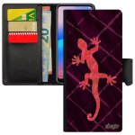 Coque salamandre galaxy a13 4g simili cuir rabat portefeuille etui femme rouge fantaisie image animaux ...