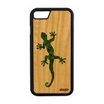 Coque salamandre iphone 8 bois silicone cover vert 4g reptile dessin a iphone 8