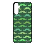 Coque samsung a05s silicone moustache rigide unique pipe fantaisie homme chapeau melon vert case noir ...