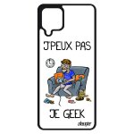 Coque samsung a12 silicone j'peux pas je geek blanc texte jpeux humour play drole console bande dessine ...