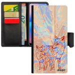 Coque pour samsung a3 2016 cuir portefeuille renard multicolore pastel case original tattoo bebe ethnique ...
