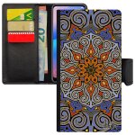 Coque pour samsung a3 2016 rabat portefeuille mandala leather homme case design bleu color� smartphone ...