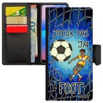 Coque samsung a34 cuir portefeuille porte cartes j'peux pas j'ai football comique sport drole original ...