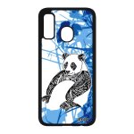 Coque pour samsung a40 silicone panda fleur feuilles noir paix de luxe tribal design nature bleu azteque ...