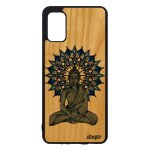 Coque samsung a41 bois silicone bouddha bleu zen dessin cadeau de noel case d'or nepal etui bouddhisme ...
