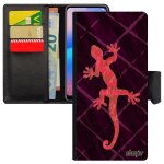 Coque pour samsung a52s en simili cuir portefeuille salamandre bumper etui rouge legendaire image femme ...