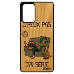 Coque pour samsung a72 bois silicone j'peux pas j'ai s�rie case je dessin jpeux television texte gris ...
