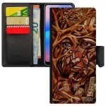 Coque samsung a72 cuir portefeuille portrait street art personnalis etui design abstrait arbre cadeau ...