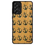 Coque samsung a73 en bois naturel et silicone ancre ocean vintage de bateau old school antichoc marini�re ...