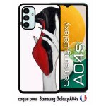 Coque pour samsung galaxy a04s - escarpins rouge et noir - silicone - noir