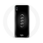 Coque pour samsung galaxy a10 audi logo cache moyeu fond noir