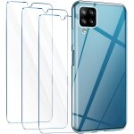 Coque samsung galaxy a12 transparente 3 verre trempe protection ecran, souple silicone etui protection ...