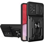 Coque pour samsung galaxy a13 4g etui, tpu / pc avec fente pour carte et bague pousser la fenetre protection ...