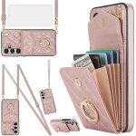 Coque pour samsung galaxy a15 5g / 4g portefeuille avec verre tremp� et anneau support cordon porte carte ...