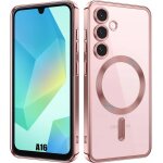 Coque pour samsung galaxy a16 4g / 5g, protection silicone avec anneau magn�tique film cam�ra - rose ...