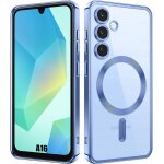 Coque pour samsung galaxy a16 4g / 5g, protection silicone avec cercle magn�tique film cam�ra - bleu ...