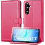 Coque pour samsung galaxy a17 avec verre tremp�, etui cuir pu magn�tique [ pochette de portefeuille ], ...