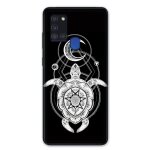 Coque pour samsung galaxy a21s animaux maori tortue noir