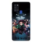 Coque pour samsung galaxy a21s manga demon slayer noir