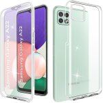 Coque pour samsung galaxy a22 5g, transparent housse avec protection ecran, 360 degrs double protection ...