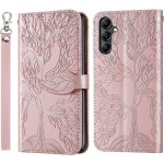 Coque samsung galaxy a24 4g arbre en relief housse en cuir pu samsung a24 portefeuille etui a rabat pour ...